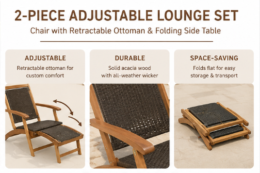 2- piece adjustable lounge set