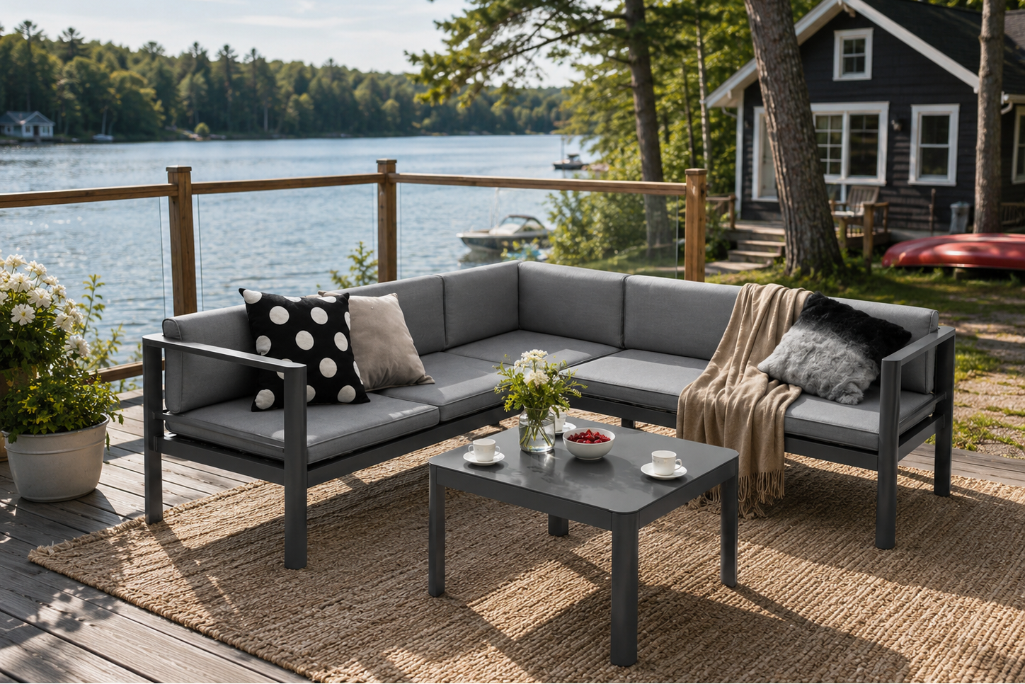 3 Piece Aluminum Patio Sofa Set