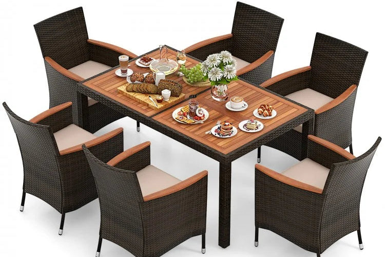 Dining table set with chairs for lunch